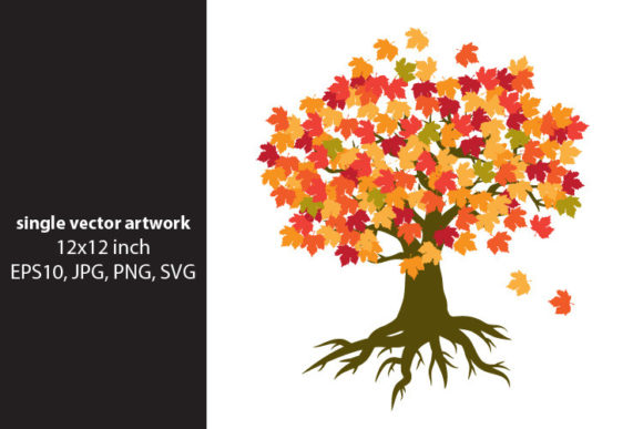 Autumn Tree Vector Graphics for Editorial and Web Design