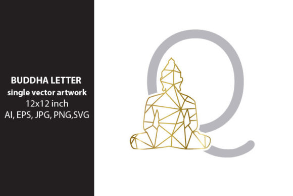 BUDDHA, Letter Q Graphics for Digital Product Creators