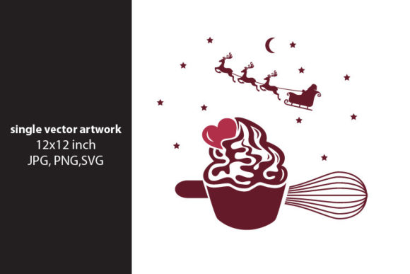 Christmas Cupcake Vector Graphics for Seasonal Design