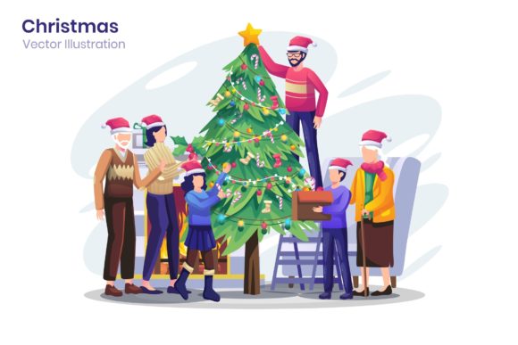 Family Christmas Tree Graphics for Crafting