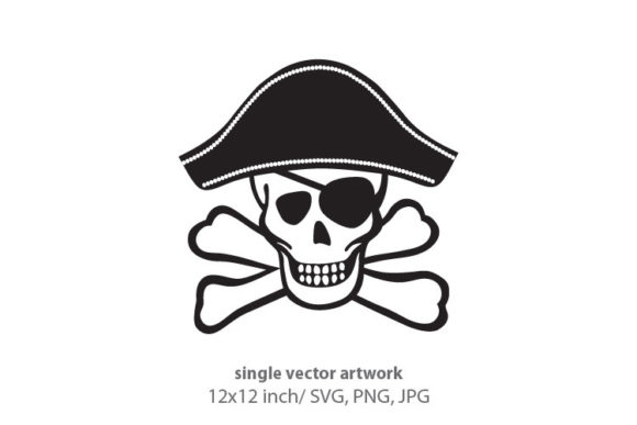 Happy Skull with Pirates Hat Graphics