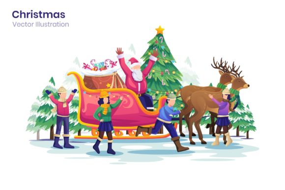 Kids Play with Santa Graphics for Crafting