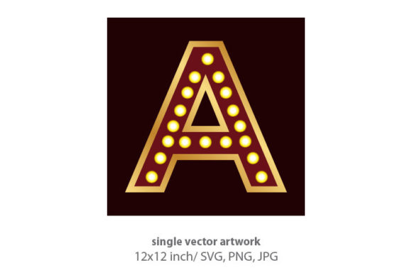 Lights Bulbs Inside Decorative Letter A Graphics