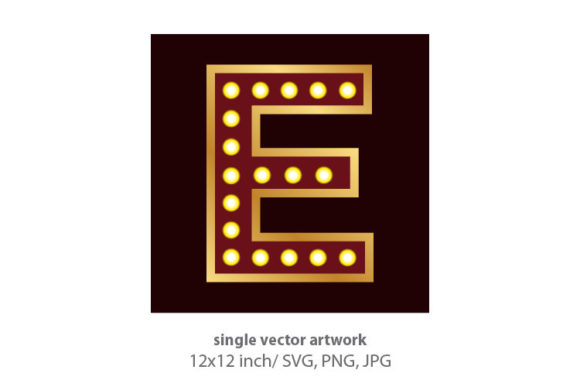 Lights Bulbs Inside Decorative Letter E Graphics
