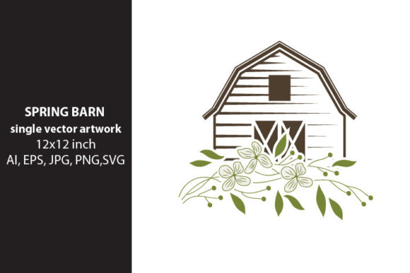 Spring Barn Vector Art for Branding and Design Projects