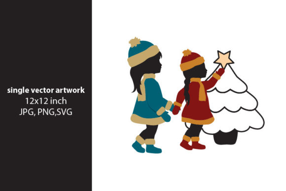 Winter Kids Vector Graphics for Editorial and Web Design