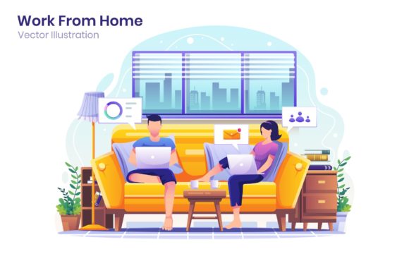 Work From Home Graphics for Modern Branding